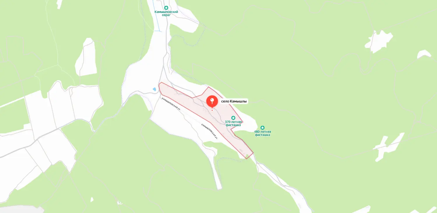 Карта-схема расположения села Камышлы в Нахимовском районе Севастополя